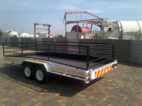 CAR TRAILER 3.6TON DOUBLE AXLE REMOVEBLE RAILS