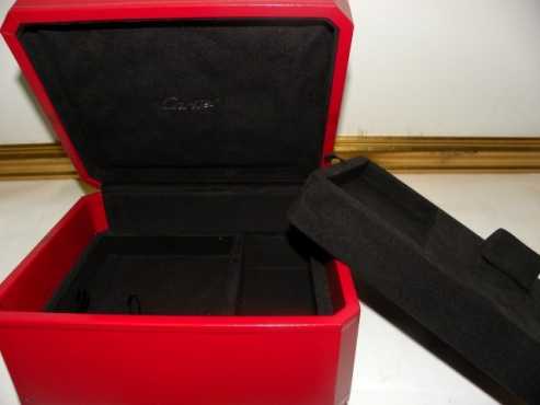 CARTIER ORIGINAL JEWELRY BOX-RED, black velvet finished