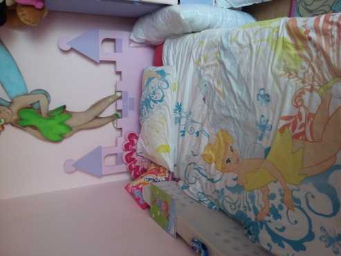 castle framed  single bed with mattress made for a princess