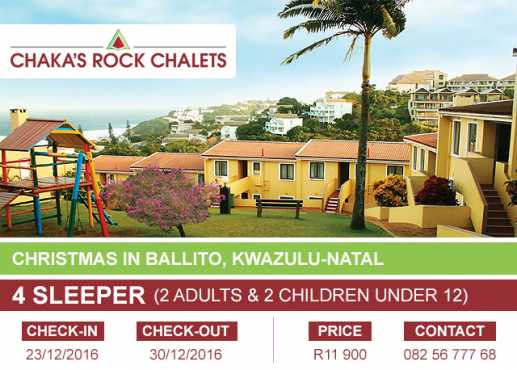 Chakas Rock Chalet - Ballito, Durban - December 2016 - 4 Sleeper