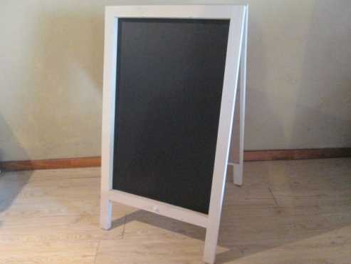 Chalkboards A-frame, double sided. Wooden frame.