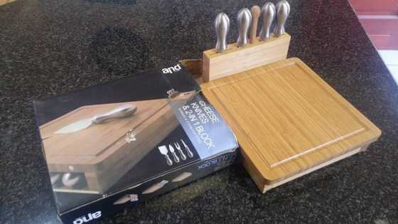 Cheese board with knife set