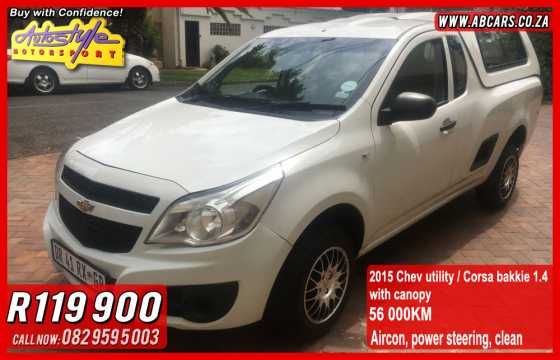 Chev utility  Corsa bakkie 1.4 with canopy 2015 model 59000km Aircon, power steering, clean View a