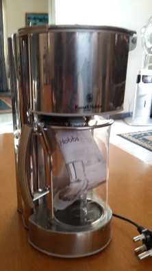 Chrome and glass coffee filter machine for sale