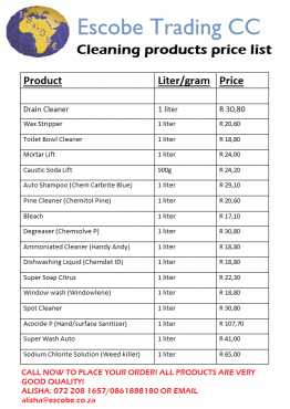 Cleaning products for sale