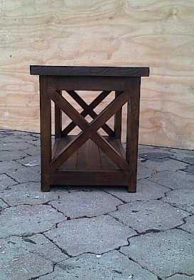 Coffee table Chunky ser. with crosses 800-Stained