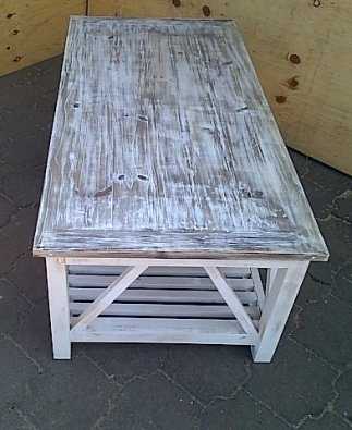 Coffee table Cs 1400 with slatted shelf Weathered