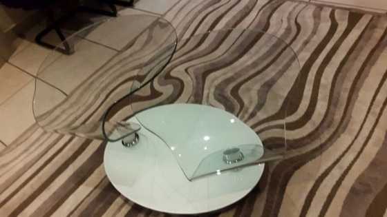 coffee table with rotating glass