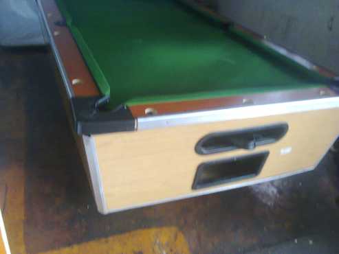 Coin operated pool table