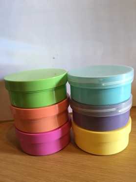 Colorful 200ml plastic cosmetic jars