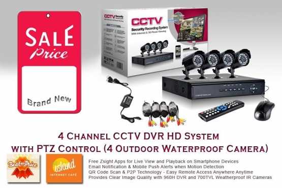 Complete 4 Channel D.I.Y CCTV Kit with HD OutdoorIndoor Cameras