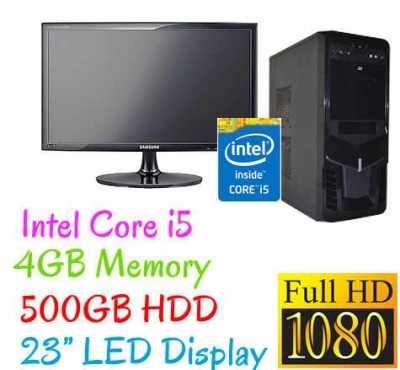 Complete Pc - Core i5 500GB 4GB  with 23 inch Monitor ,Keyboard amp Mouse