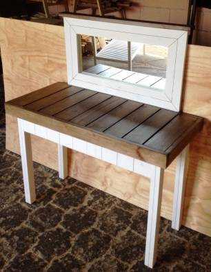 Console and mirror combo Farmhouse series Two Tone