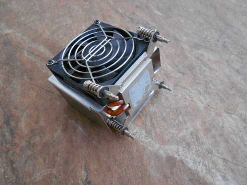 Copper core CPU heatsink and fan for HP workstation.