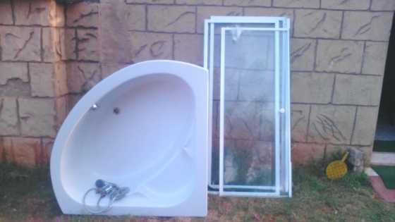 Corner bath amp shower for sale