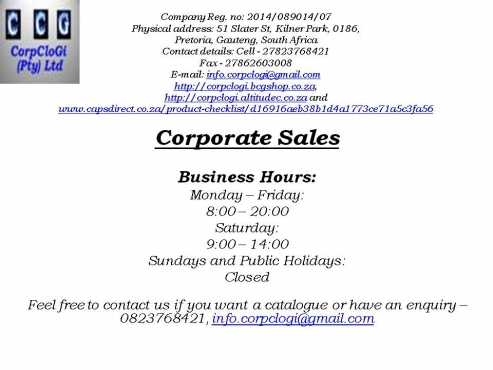 Corporate Clothing and Gifts for sale