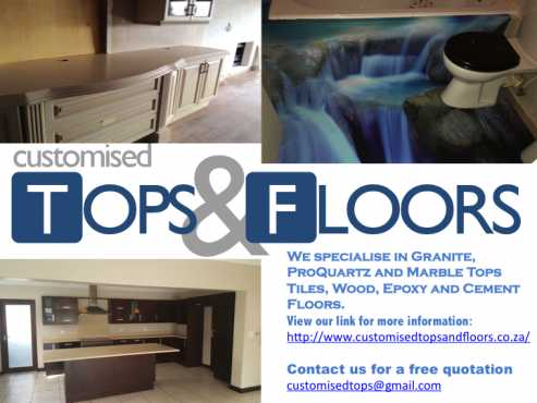 Counter Tops and Floors to suit your design and budget