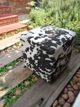 Cow-Print Ottoman