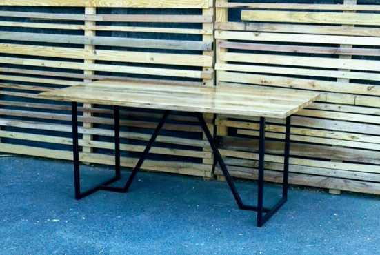 Crafted Steel frame finished with a Blackwood top 1600 x 900 x 750