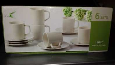 Cup and Saucer Sets - Espresso x 5 sets of 6