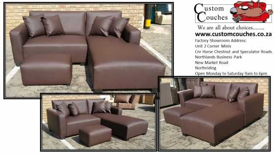 Custom Couches R3450 for a NEW Jozi L Shape Set in colour and fabric of your choice