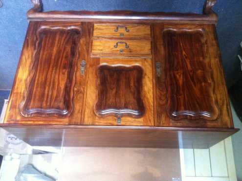 Custom made solid Rhodesian Teak liquor cabinet with wine rack  R8000  Contact No 0786758814