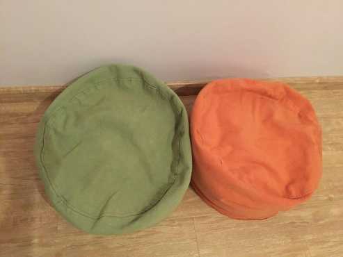 Cute orange and green color cloth couch