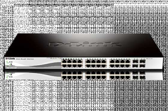 D-Link 28-Port Gigabit WebSmart Switch with 24 UTP and 4 SFP Ports--  DGS-1210-28