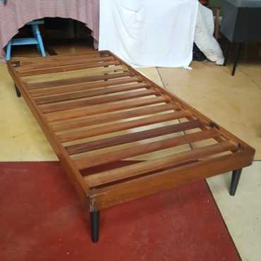 Danish style single bed frame, sleep in retro style, sturdy good condition, no mattress