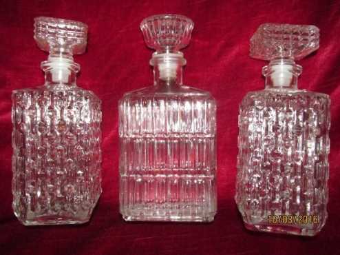 DECANTERS- 3 piece SET-Perfect with Stoppers