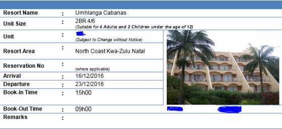 December vacation at Umhlanga Cabanas for sale