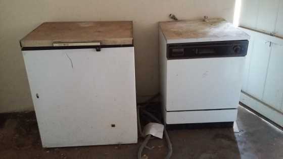 Deep freezer and dishwasher.