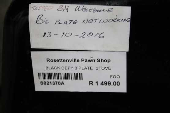 Defy 3 Plate Stove S021370A Rosettenvillepawnshop