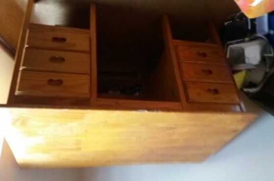 Desk 6 Drawer Pine wood