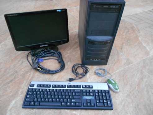 Desktop PC with flat screen monitor