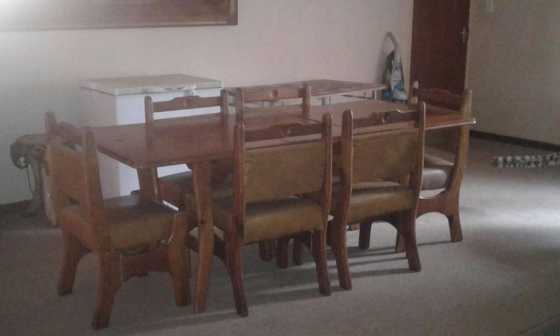 Dining room set with six chairs table extendable