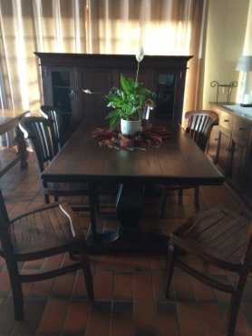 DINING ROOM SUITE. SOLID DININGROOM TABLE amp 6 x SOLID WOOD CHAIRS