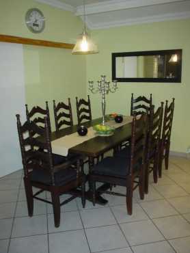 Dining room table 8 chairs solid wood.