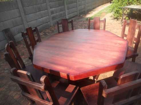 Dining Room Table with 8 Chairs For Sale