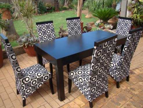 Dining room table with six chairs