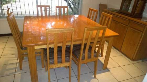 DINING TABLE SET SOLID OAK