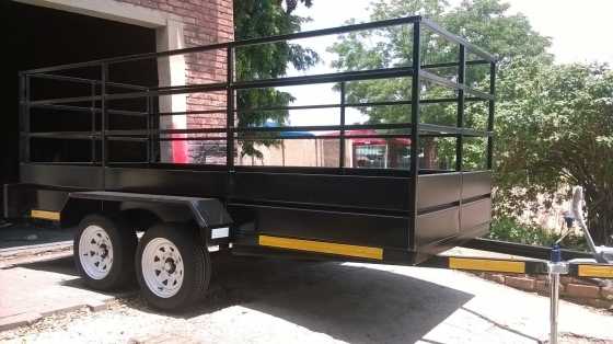 Double axle trailer with brakes for sale