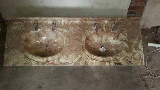 Double basin counter top