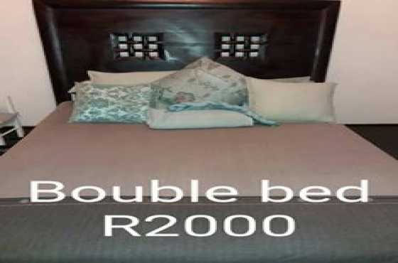 Double Bed With Wooden Headboard