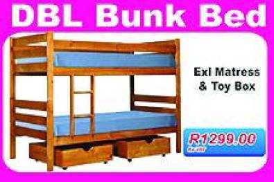 DOUBLE BUNK BED EXCL MATRESS amp TOY BOX R1299.00 EX