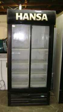 Double door beverage fridge