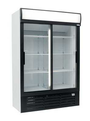 Double Sliding Door Beverage Cooler  Fridge