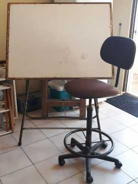 Drawing board with office chair