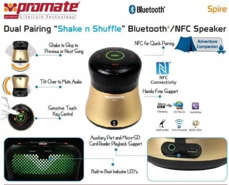 Dual Pairing Shake n Shuffle BluetoothNFC Speaker