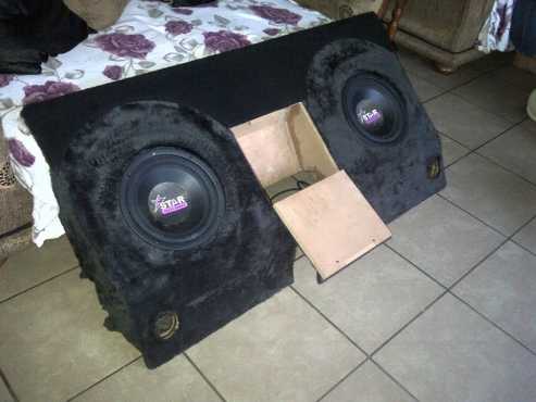 Dubble sub box with 2 starsound 10quot subs and monoblock